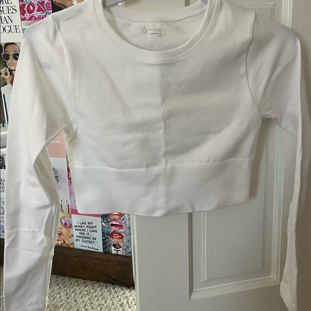 Aerie seamless long sleeve cropped shirt